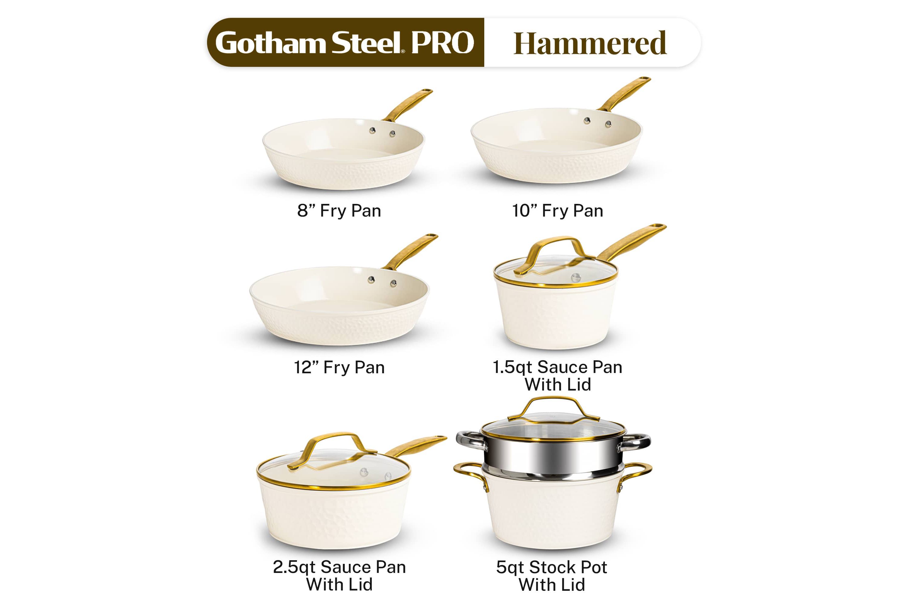 Gotham Steel Pro Hammered 10-Piece Cookware Set