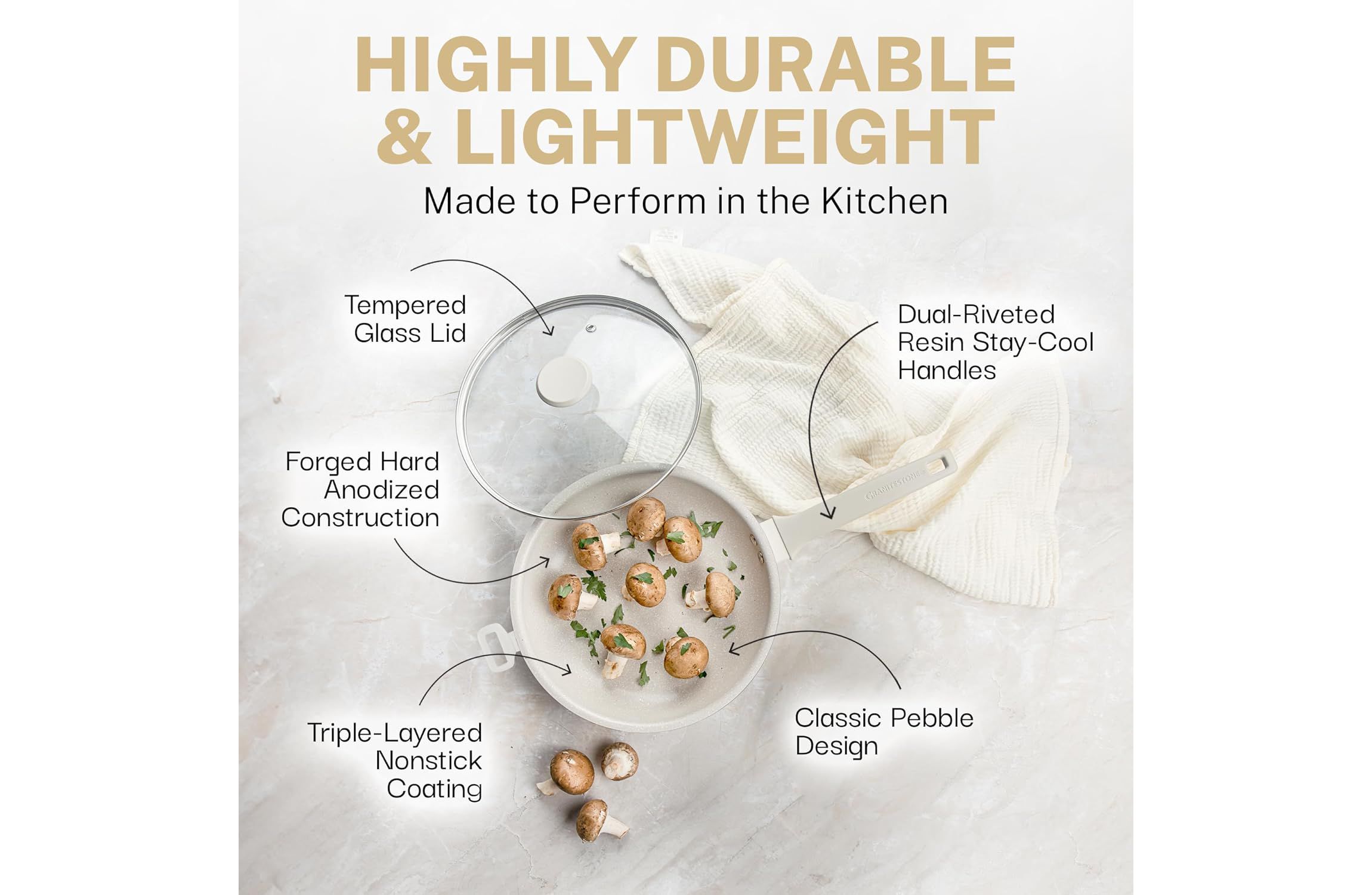 Desert Collection 14 in. Nonstick Frying Pan with Lid