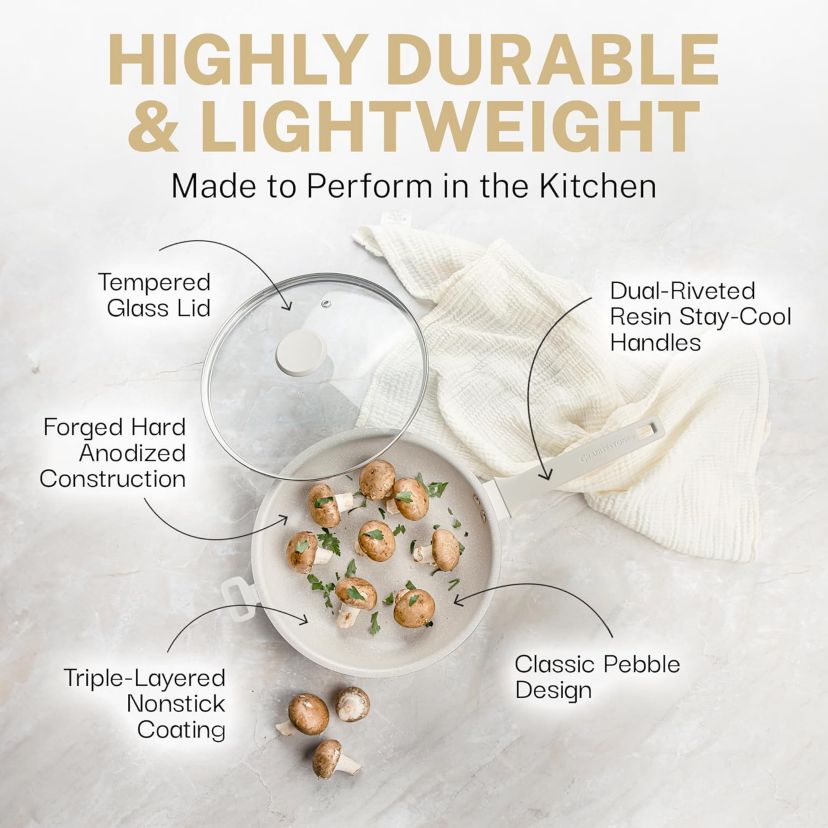 Desert Collection 14 in. Nonstick Frying Pan with Lid