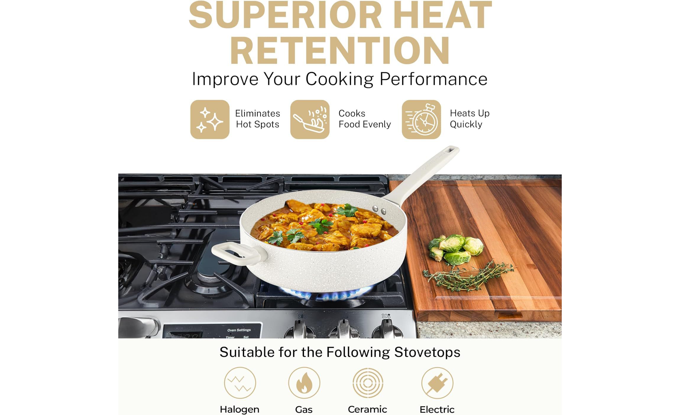 Desert Collection 4 qt. Nonstick Saute Pan with Lid