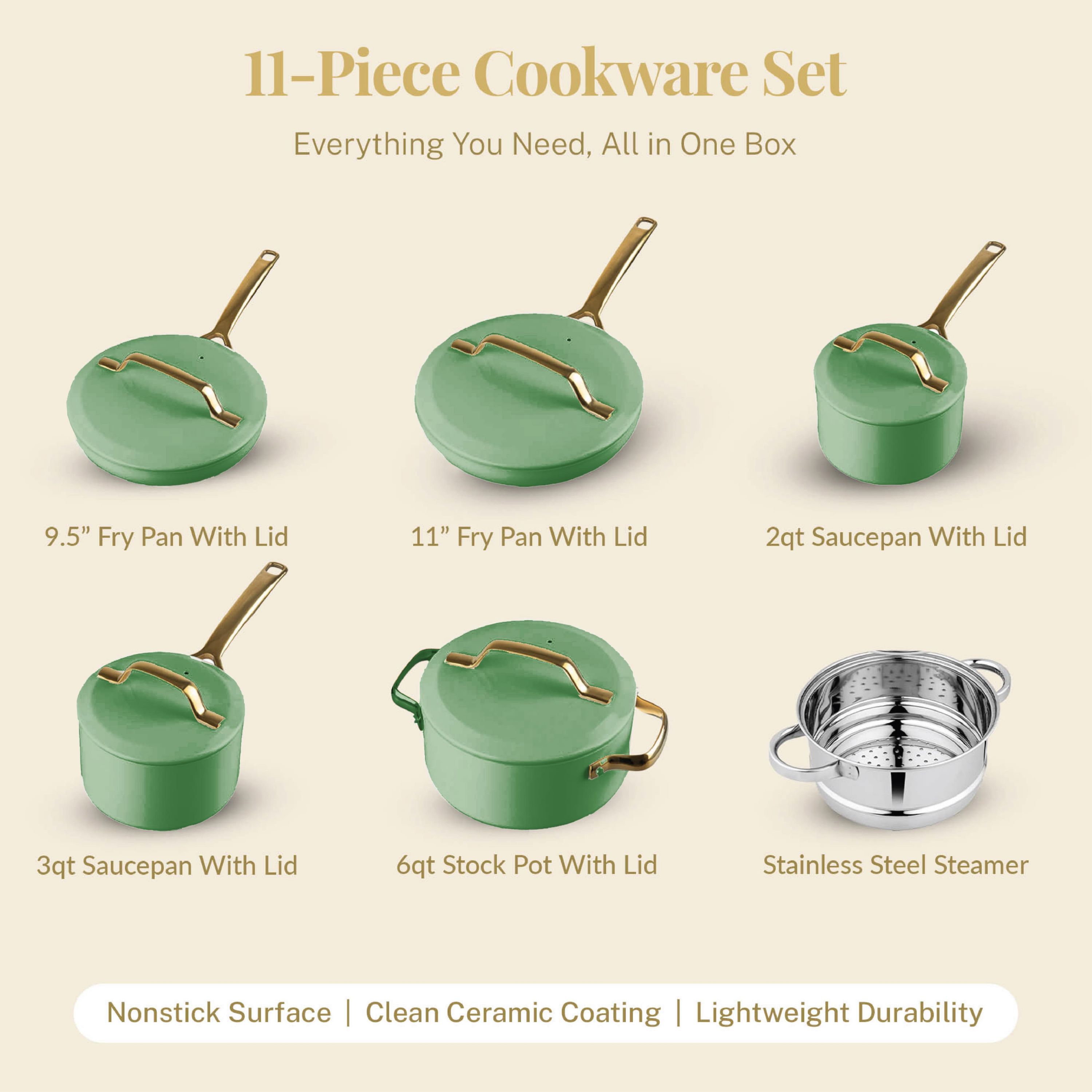 Modern 11-Piece Ultra Performance Ceramic Nonstick Cookware Set