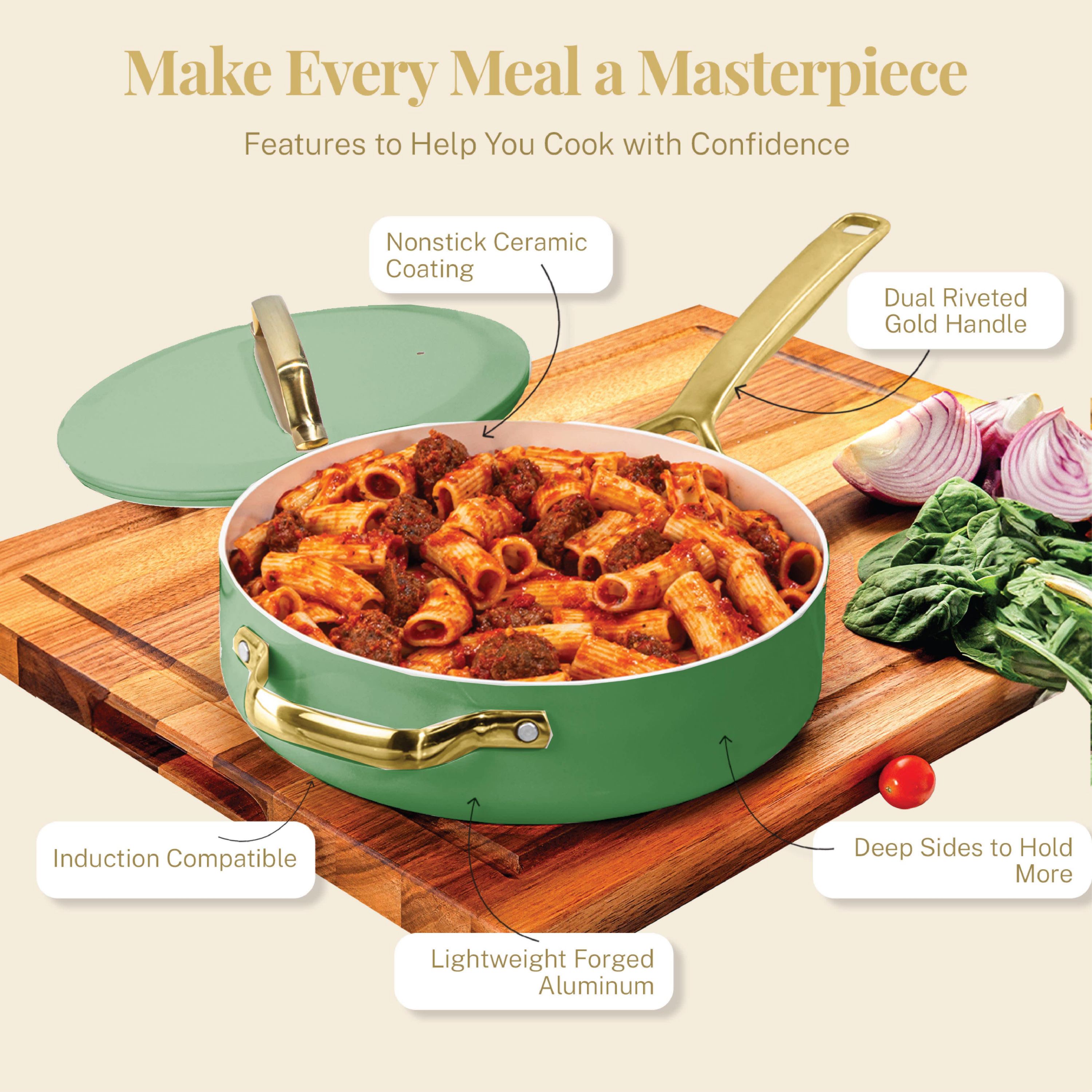 Modern 11-Piece Ultra Performance Ceramic Nonstick Cookware Set