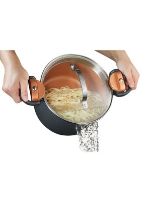 5 Quart Ti-Ceramic Nonstick Pasta Pot with Built In Strainer and Twist N Lock Handles