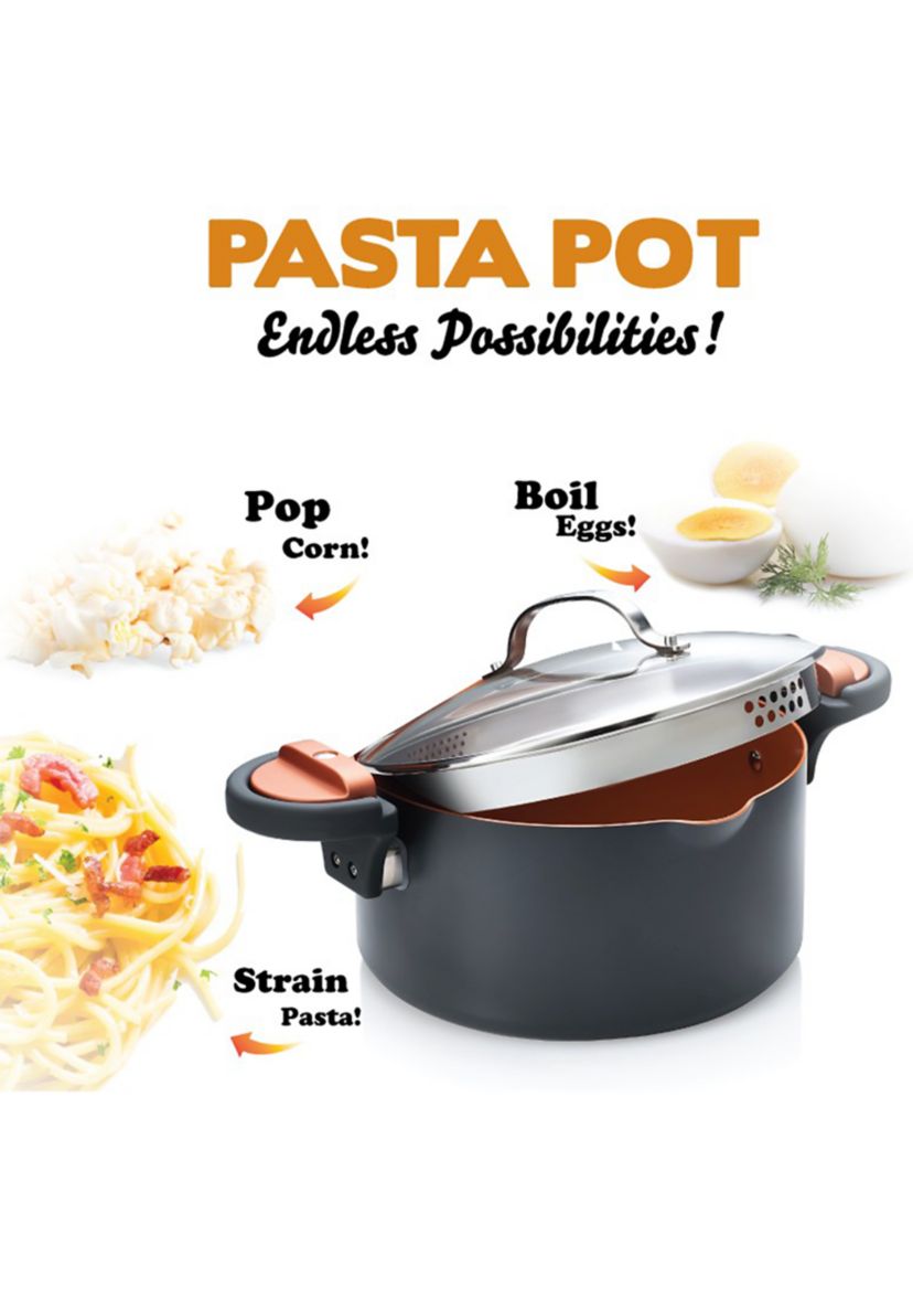 5 Quart Ti-Ceramic Nonstick Pasta Pot with Built In Strainer and Twist N Lock Handles