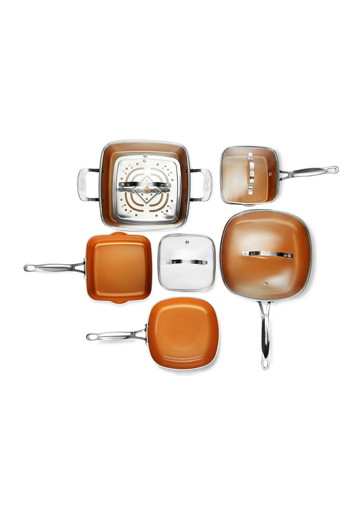 10 Piece Ti-Ceramic Nonstick Square Cookware Set