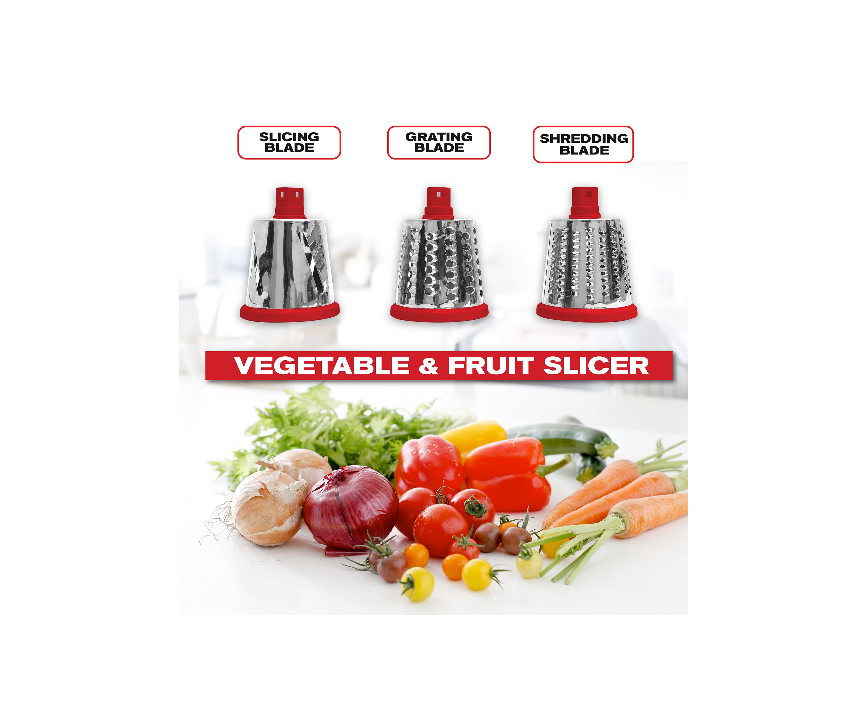 Nutri Slicer 3-in-1 Spinning/Rotating Mandoline and Countertop Food Slicer and Grater