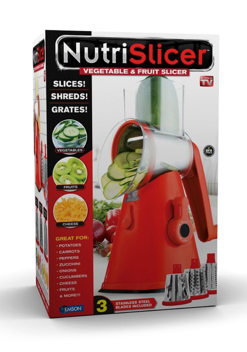 Nutri Slicer 3-in-1 Spinning/Rotating Mandoline and Countertop Food Slicer and Grater