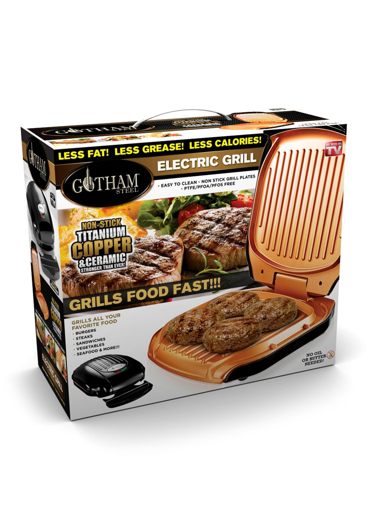 Electric Ti-Ceramic Nonstick Indoor Low Fat Grill