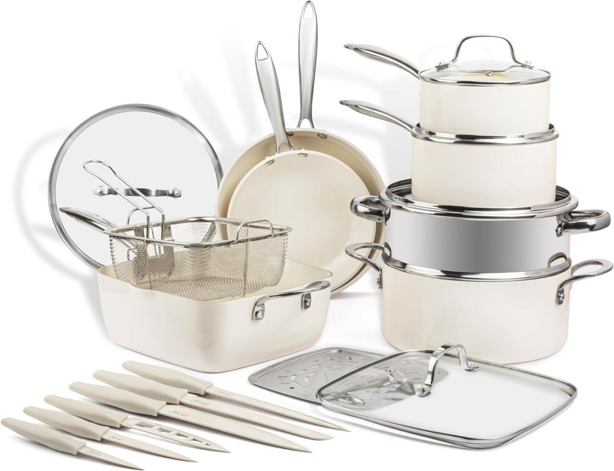 Natural Collection 20-Piece Cookware & Knives Set