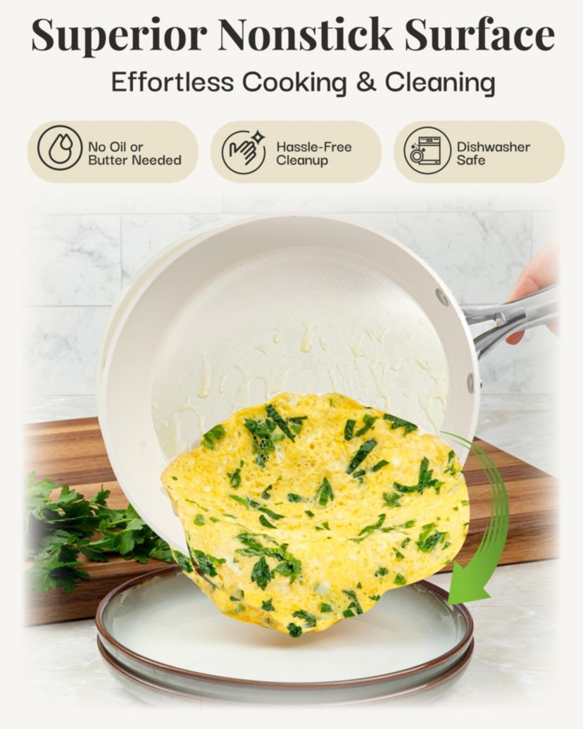 Hammered Cream 15-Piece Cookware & Bakeware