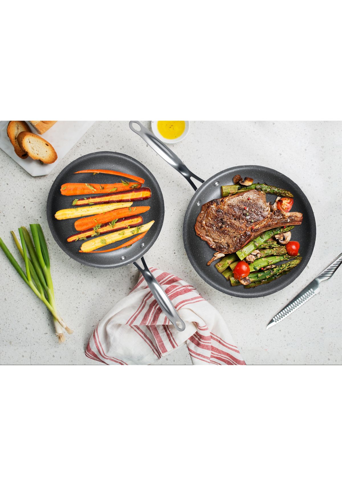 12 Inch Ultra-Durable Mineral and Diamond Infused Round Fry Pan