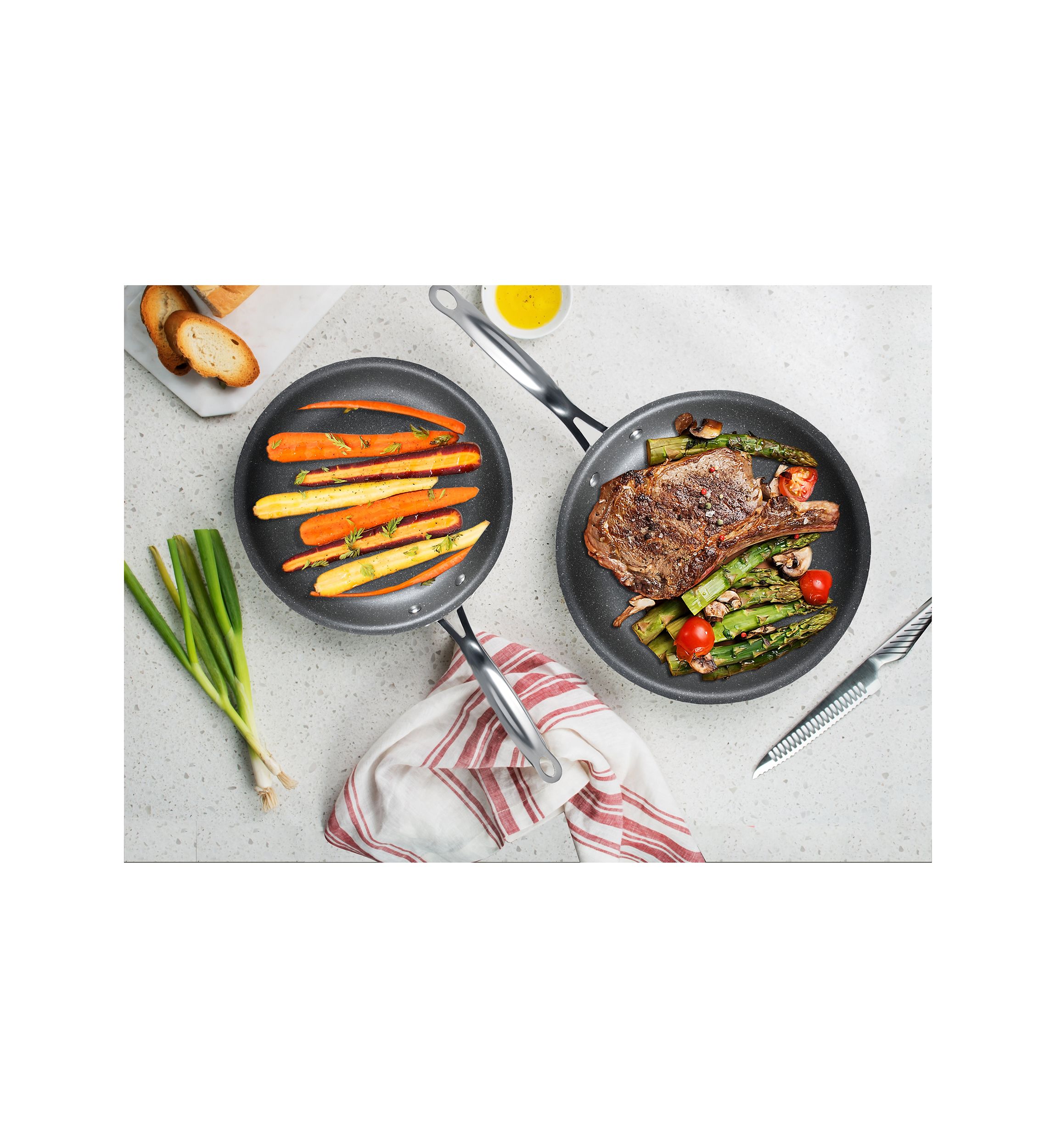 12 Inch Ultra-Durable Mineral and Diamond Infused Round Fry Pan