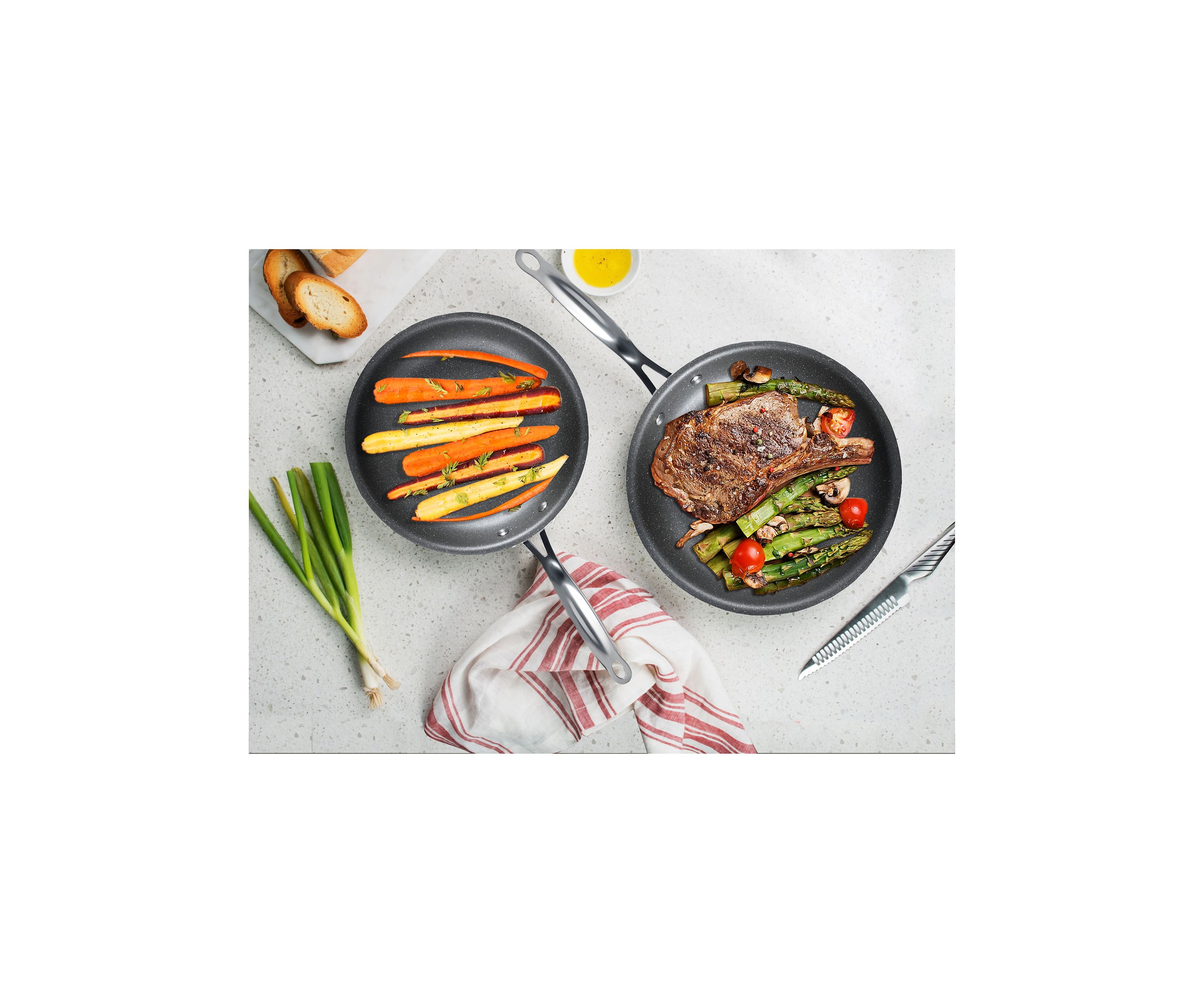 12 Inch Ultra-Durable Mineral and Diamond Infused Round Fry Pan