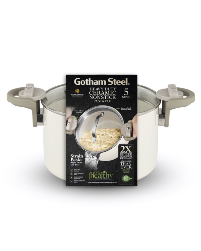 Gotham Steel Natural Collection 5qt Pasta Pot in Cream