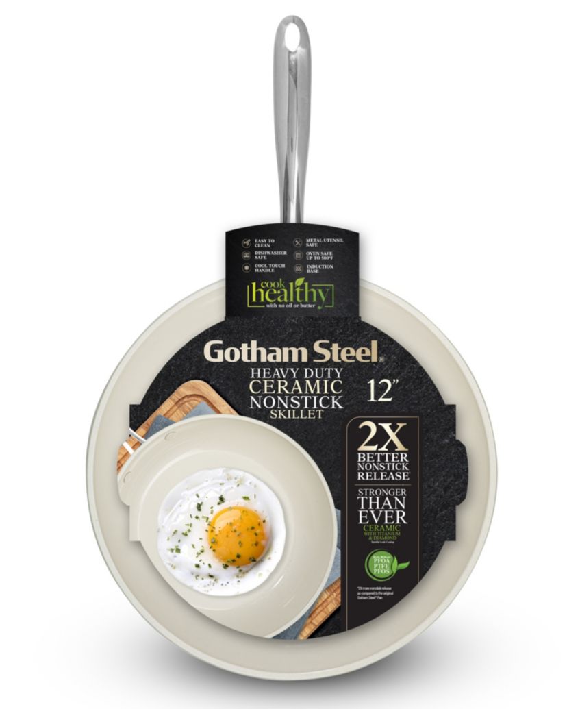Gotham Steel Natural Collection 12in Frying Pan in Cream