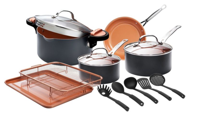 Gotham Steel 14-Piece Ti-Ceramic Nonstick Cookware Set with Utensils