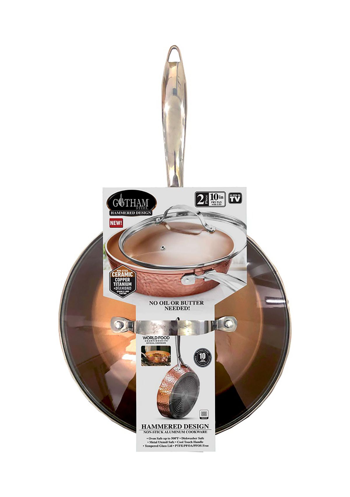 10 Inch Hamme Ti-Ceramic Nonstick Fry Pan with Glass Lid