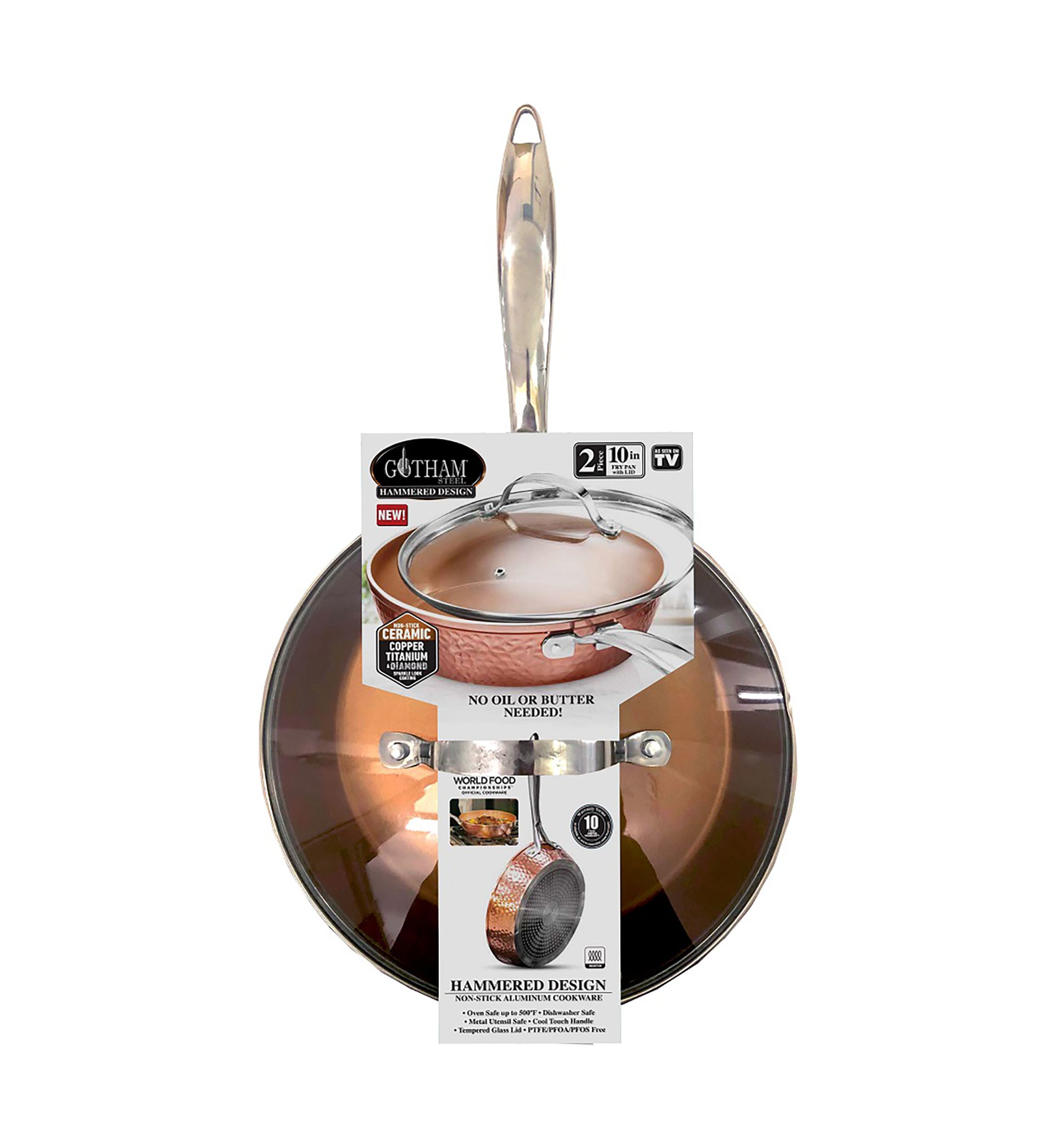 10 Inch Hamme Ti-Ceramic Nonstick Fry Pan with Glass Lid