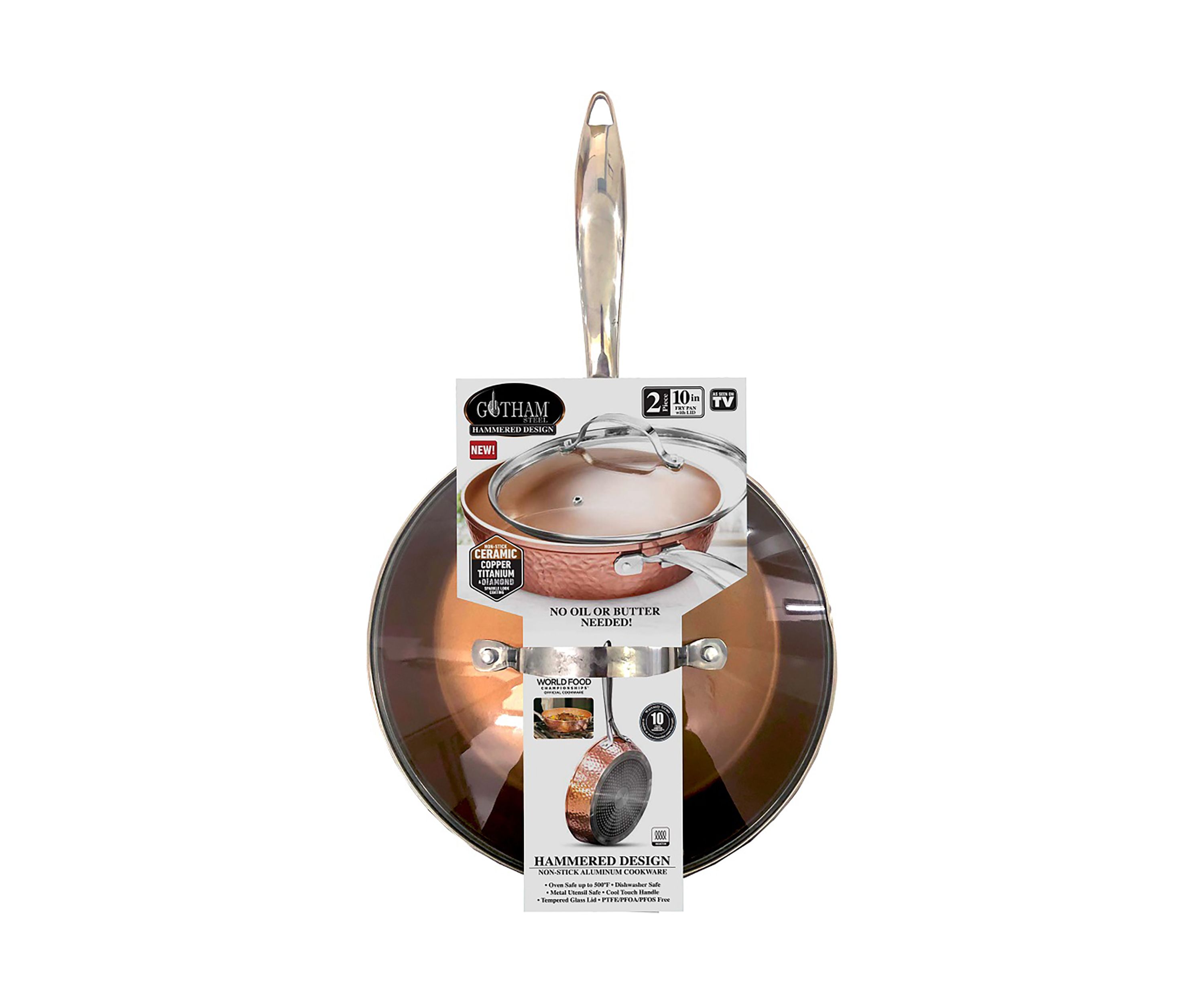 10 Inch Hamme Ti-Ceramic Nonstick Fry Pan with Glass Lid