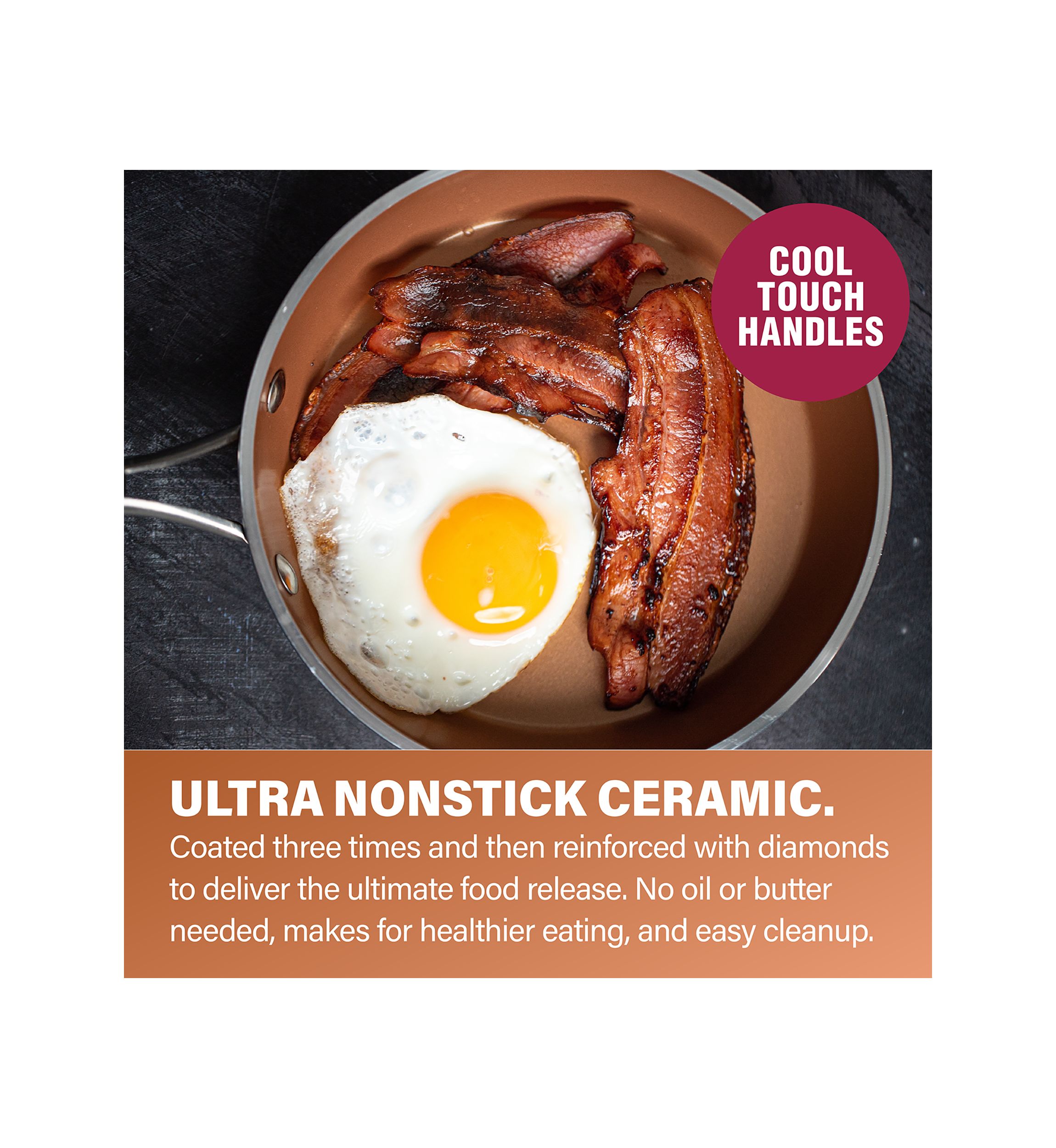 10 Inch Hamme Ti-Ceramic Nonstick Fry Pan with Glass Lid
