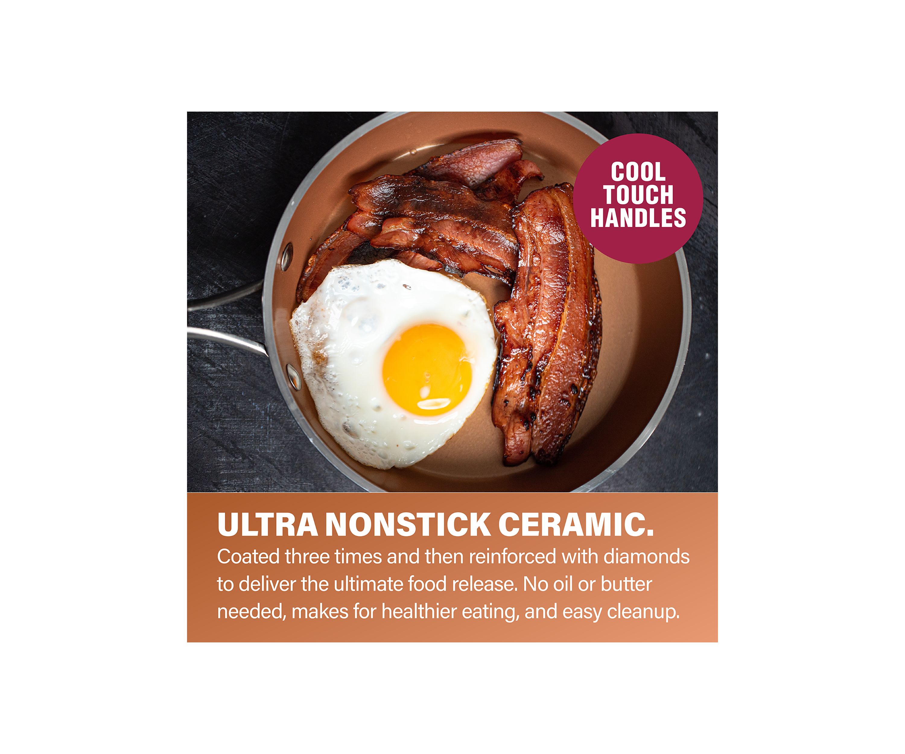 10 Inch Hamme Ti-Ceramic Nonstick Fry Pan with Glass Lid