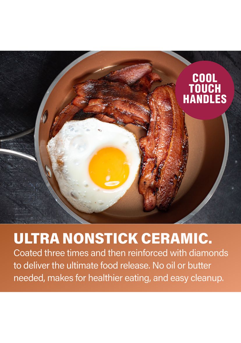 10 Inch Hamme Ti-Ceramic Nonstick Fry Pan with Glass Lid