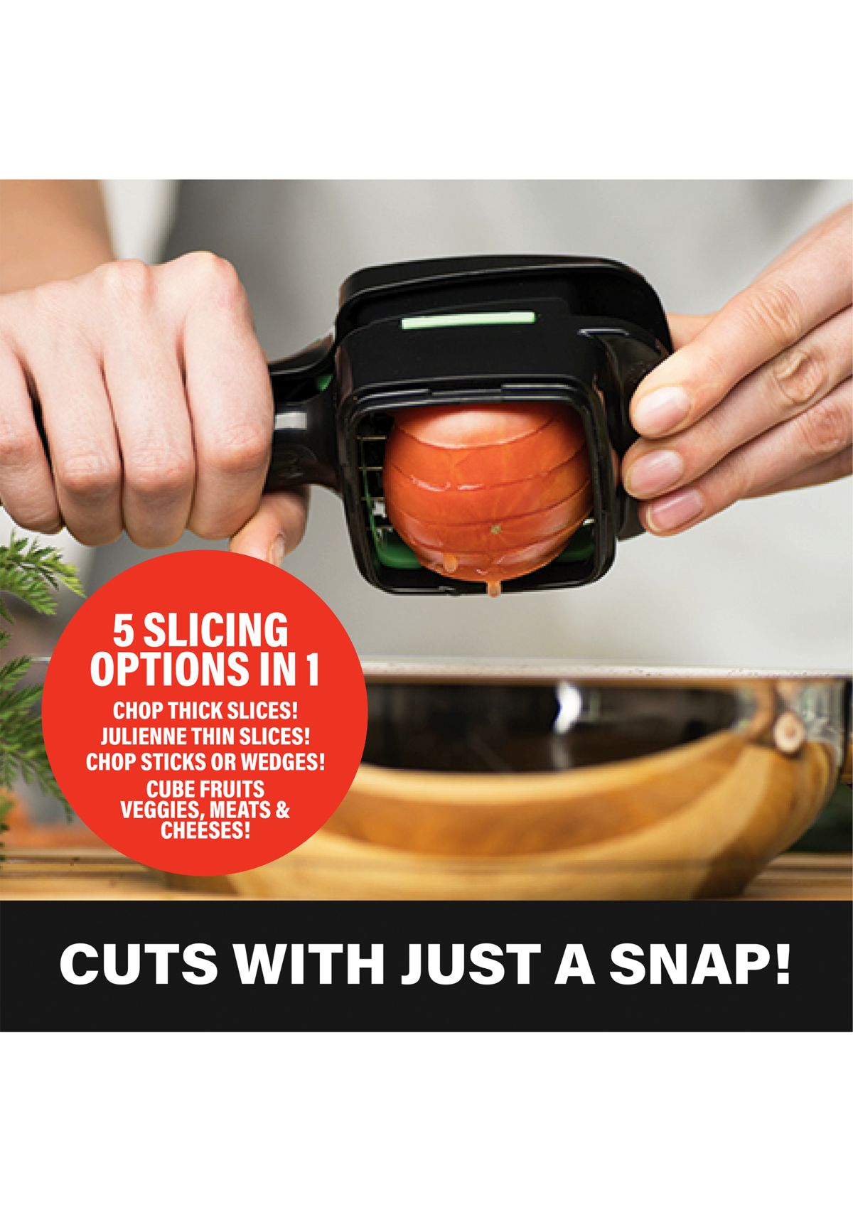 Nutri Chopper 5-in-1 Compact Portable Handheld Kitchen Slicer with Storage Container