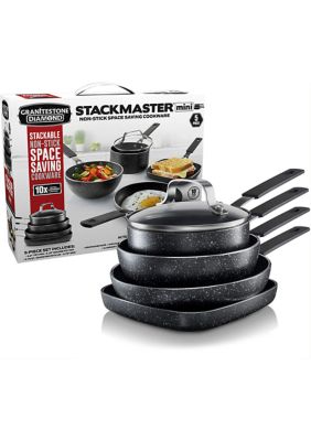 5-Piece Mini Stackmaster Mineral And Diamond Infused Stackable Cookware Set