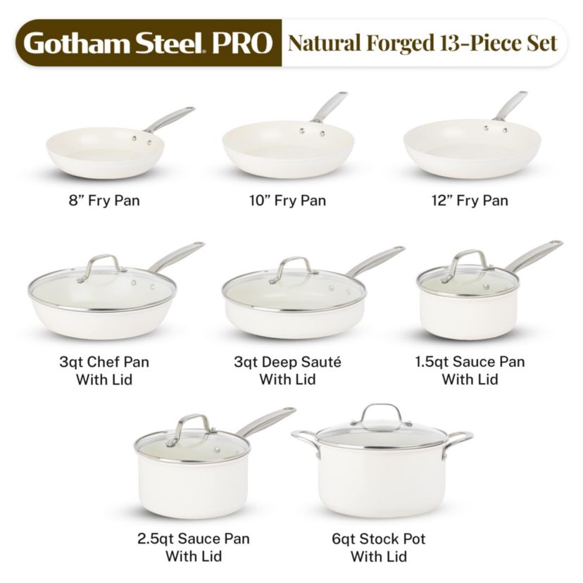 Pro Natural Collection 13-Piece Ceramic Coating Nonstick Cookware Set
