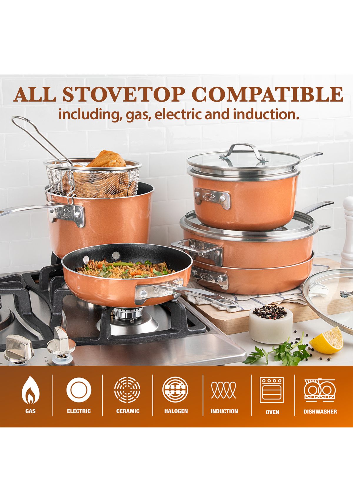 10-Piece Stackmaster Space Saving Stackable Cookware Set