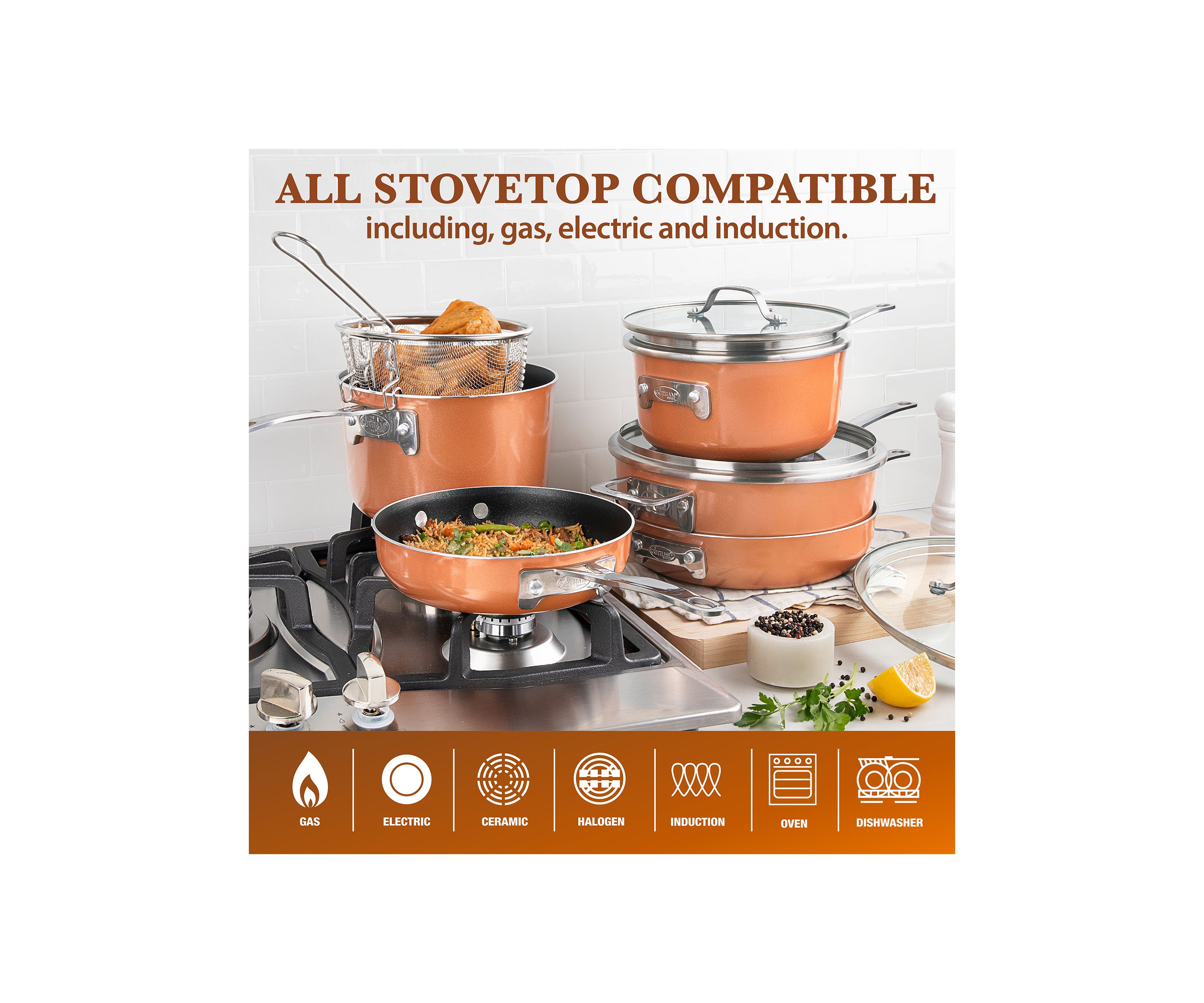 10-Piece Stackmaster Space Saving Stackable Cookware Set