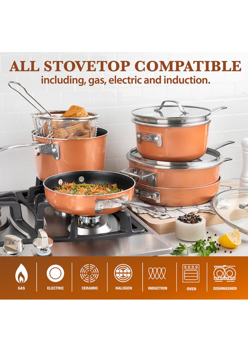 10-Piece Stackmaster Space Saving Stackable Cookware Set