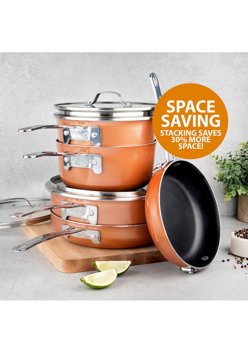 10-Piece Stackmaster Space Saving Stackable Cookware Set