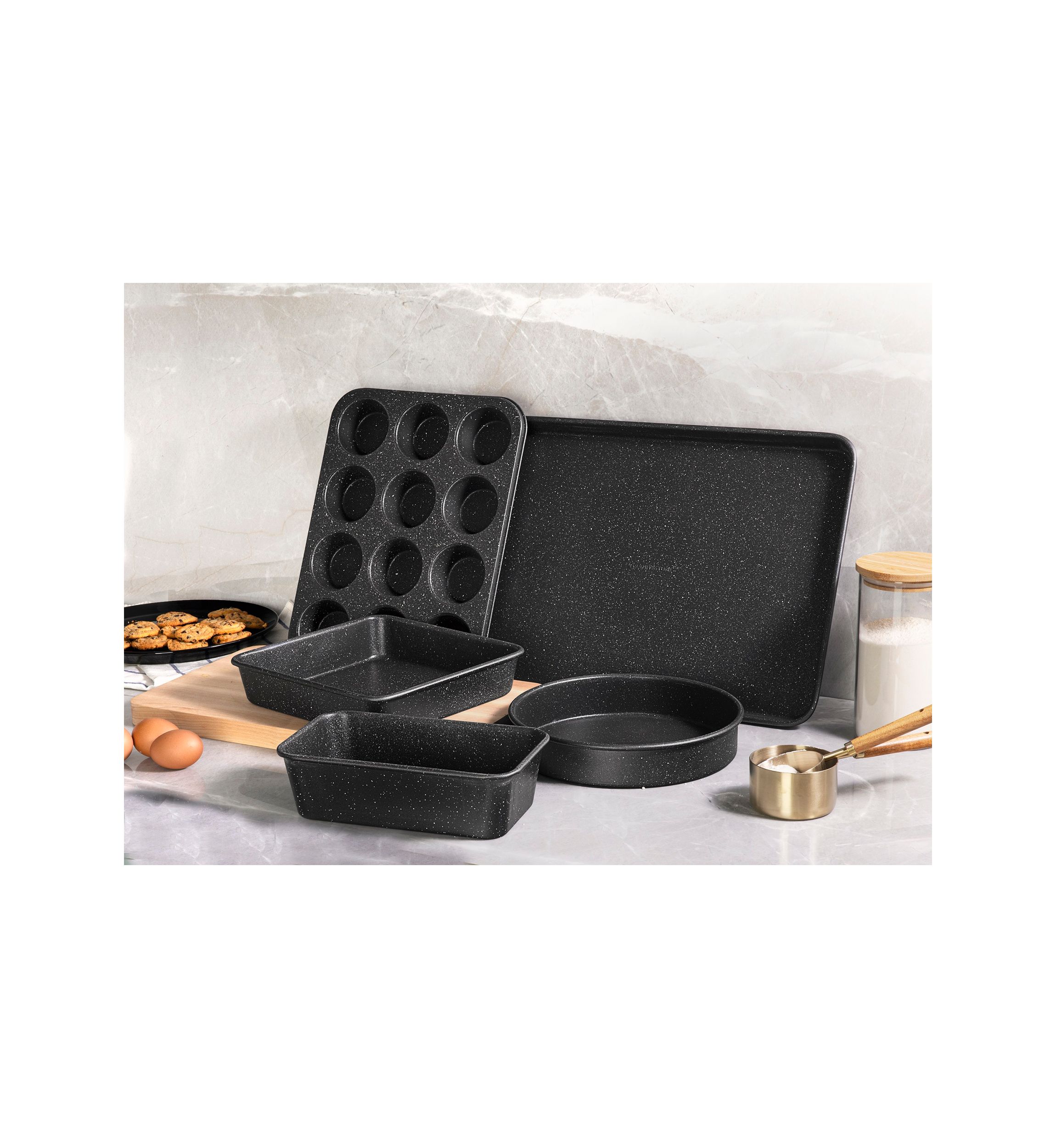 5-Piece Ultra-Durable Mineral And Diamond Infused Bakeware Set