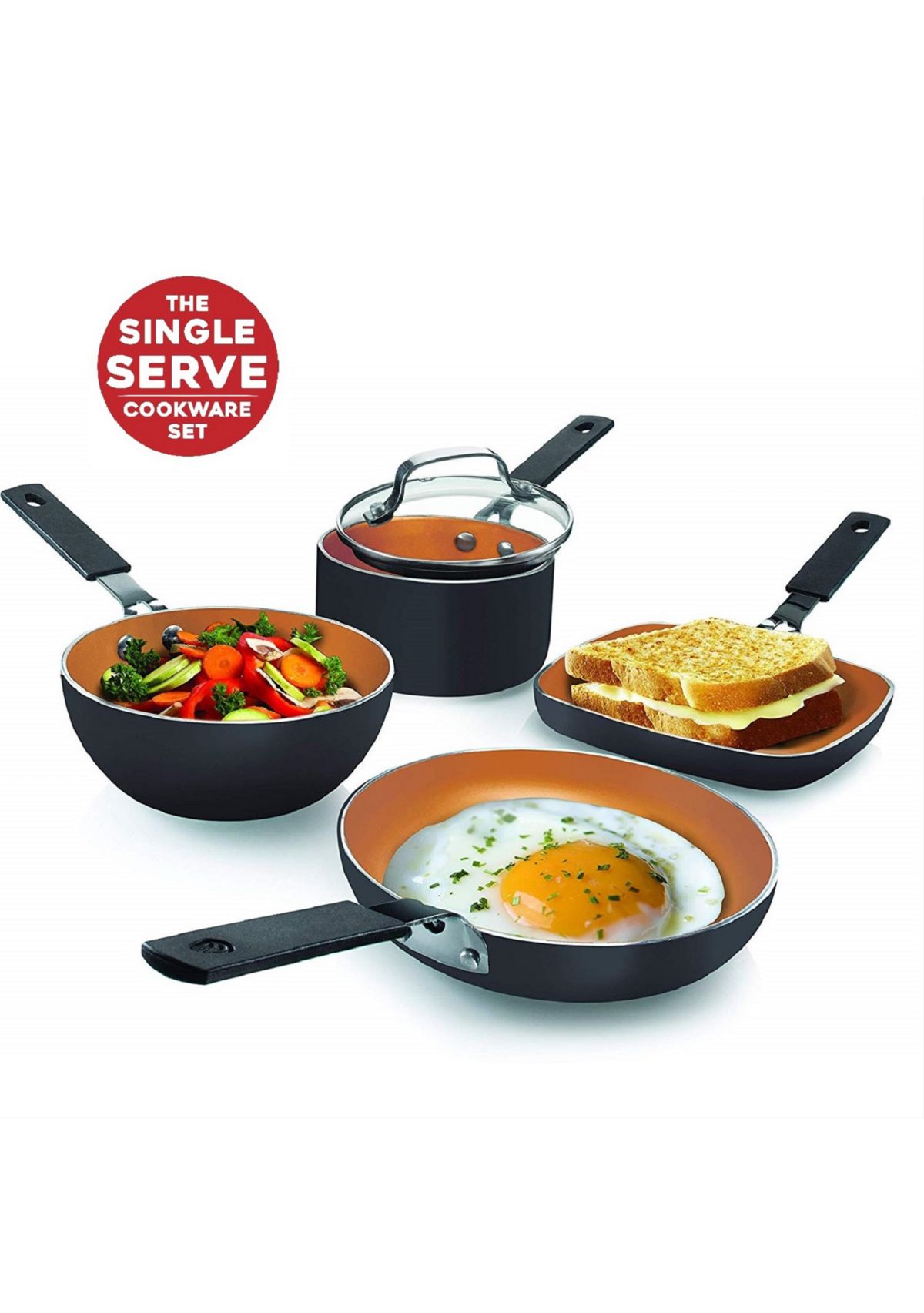 5-Piece Minchi Stackmaster Ti-Ceramic Stackable Cookware Set