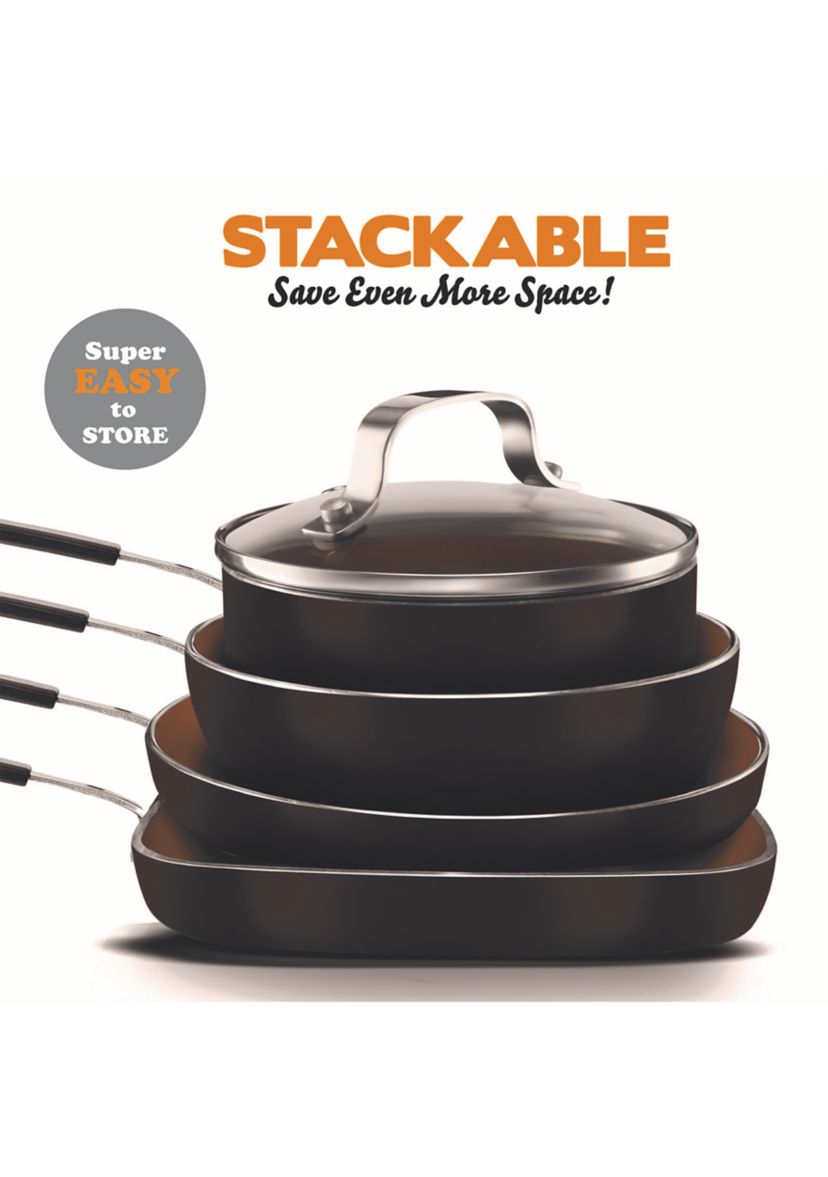 5-Piece Minchi Stackmaster Ti-Ceramic Stackable Cookware Set