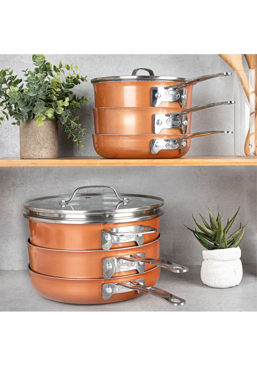 8-Piece Stackmaster Space Saving Stackable Cookware Set