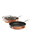 3-Piece 7 Inch Stackmaster Ti-Ceramic Stackable Cookware Set