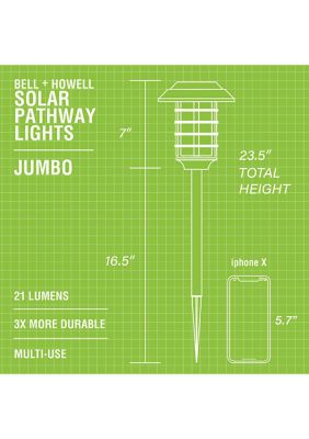 Solar Powered Pathway Lights 2 Modes 21 Lumens LED Landscape Path Lights 4-Pack