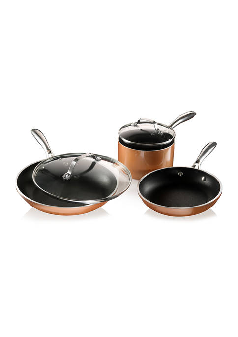 5-Piece Copper Cast Textured Cookware Set