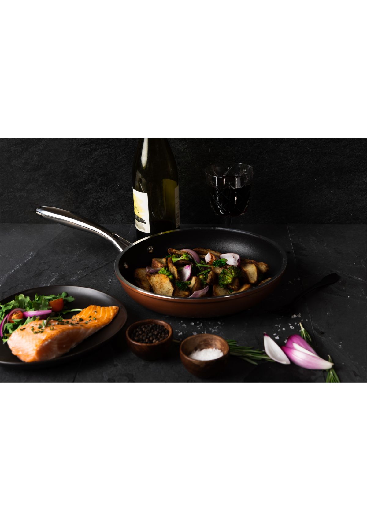 12 Inch Copper Cast Textured Nonstick Fry Pan