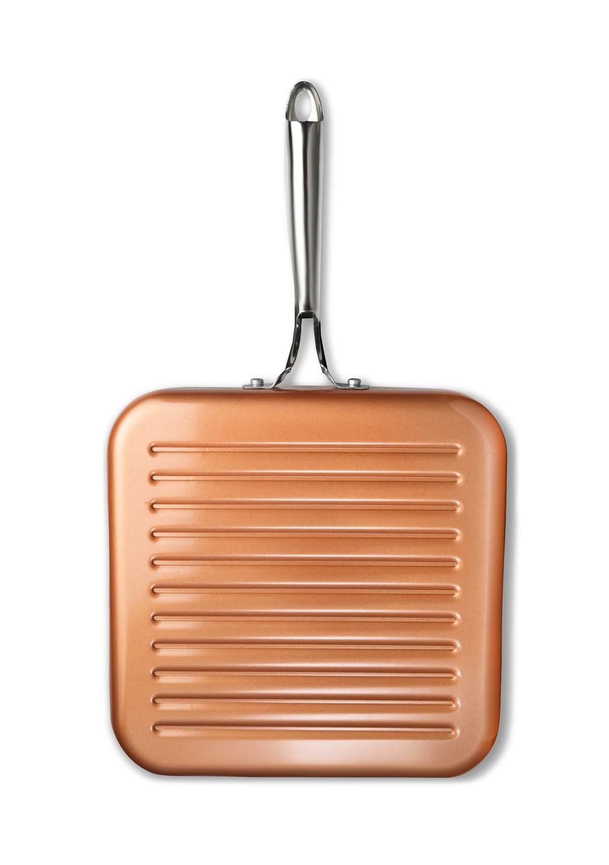 10.5 Inch Copper Cast Textured Nonstick Grill Pan