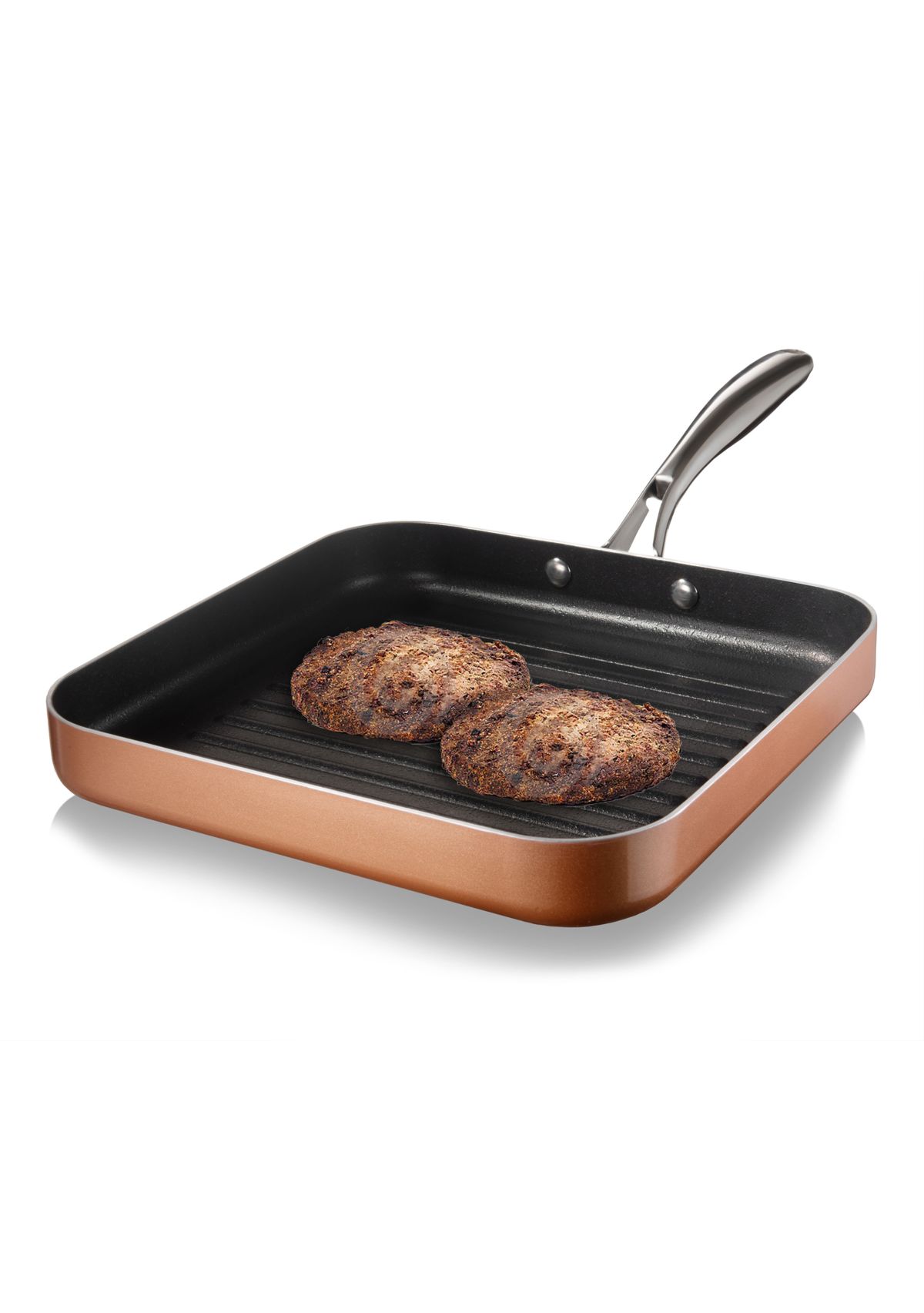 10.5 Inch Copper Cast Textured Nonstick Grill Pan