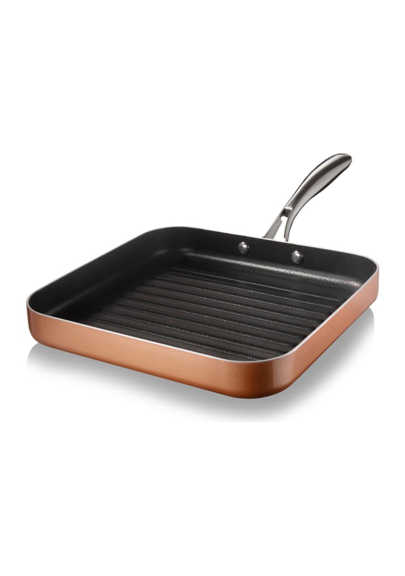 10.5 Inch Copper Cast Textured Nonstick Grill Pan