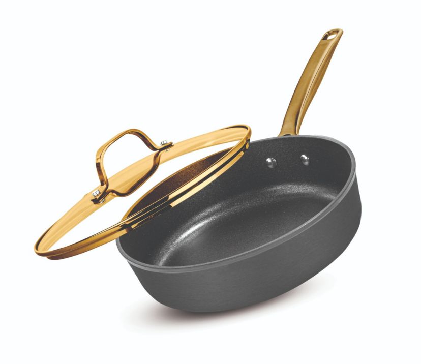 Granitestone Armor Max Gold 4 qt. Hard Anodized Heavy Duty 4-Layer Ultra Release Nonstick Saute Pan