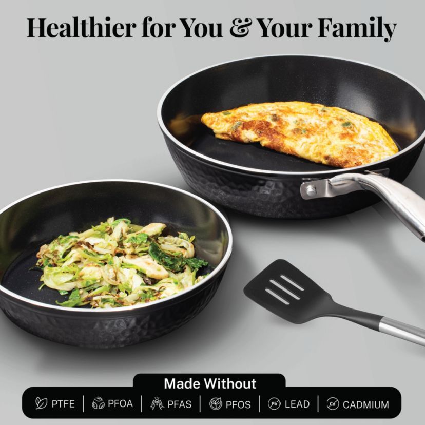 Gotham Steel Hammered Black 15-PC Cookware Set