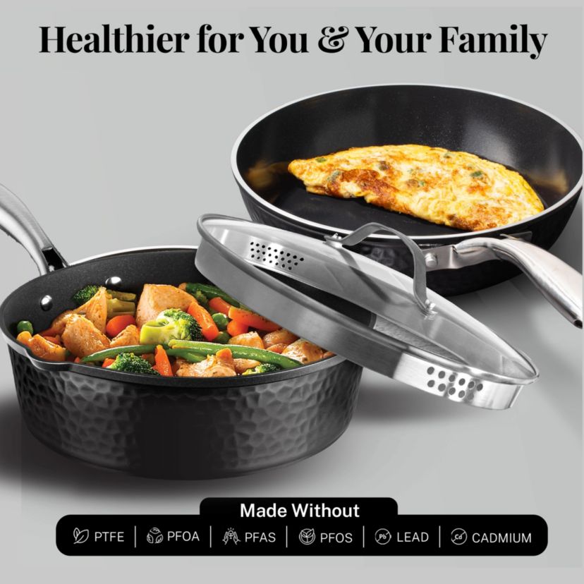 Gotham Steel Hammered Black 4 Qt. Saute Pan