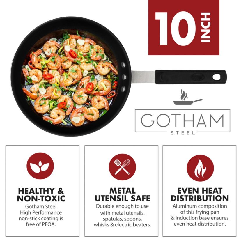 Gotham Steel Pro+ 10 in. Heavy-Gauge Commerical Grade High Performance Nonstick Frying Pan