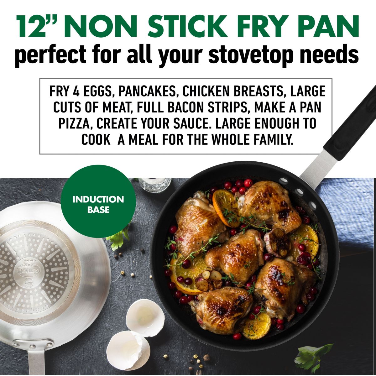 Gotham Steel Pro+ 12 in. Heavy-Gauge Commerical Grade High Performance Nonstick Frying Pan