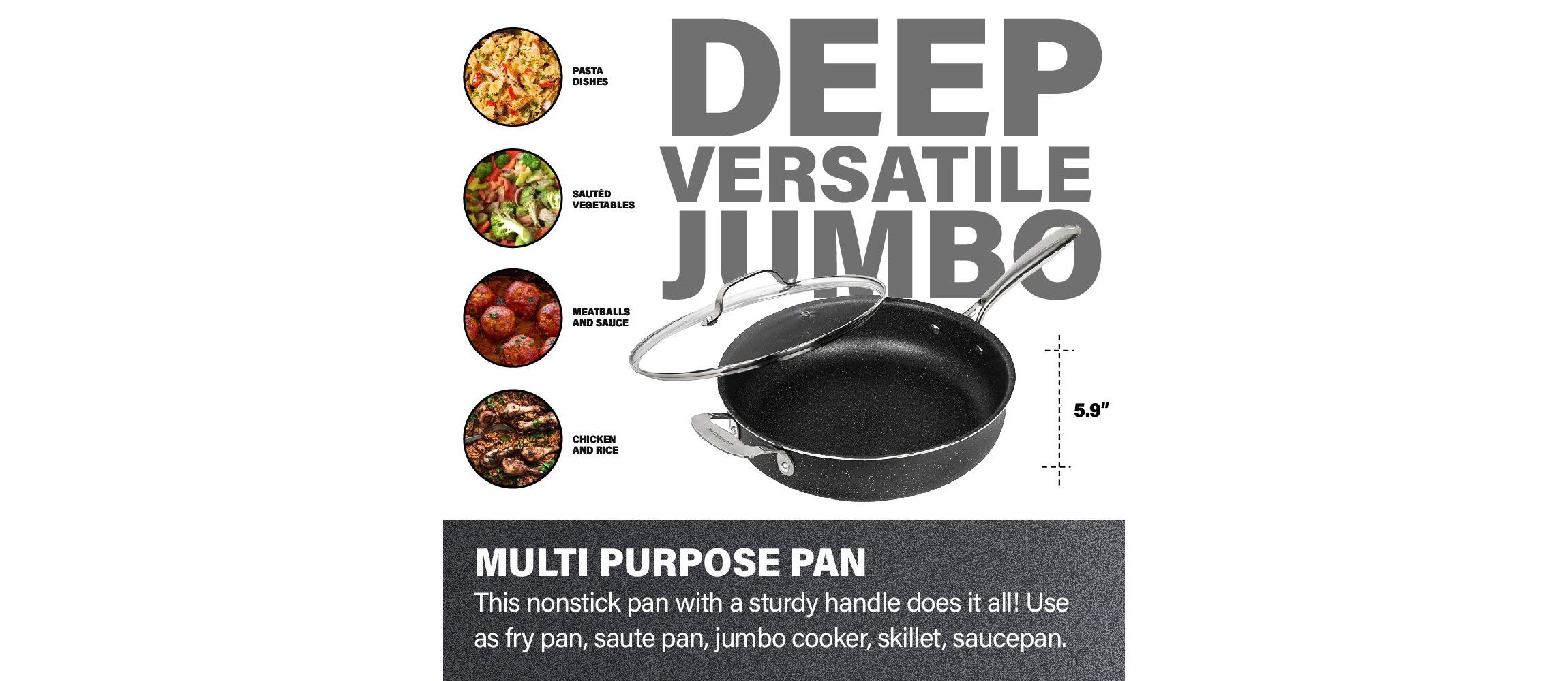 Granitestone 5.5 Quart Non-stick Sauté Pan with Lid